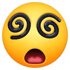 😵‍💫 Gesicht Mit Spiralförmigen Augen Emoji auf Facebook