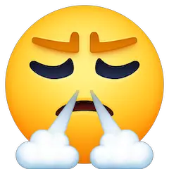 Cara de enfado resoplando Emoji Facebook