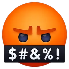 Cara com símbolos por cima da boca Emoji Facebook