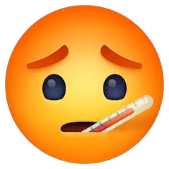Face With Thermometer Emoji on Facebook