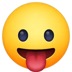Zunge herausstreckendes Gesicht Emoji Facebook