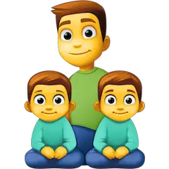 Familie mit Vater und zwei Söhnen Emoji Facebook