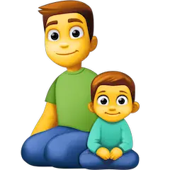 Familia con un padre y un hijo Emoji Facebook