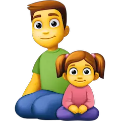 👨‍👧 Famiglia con padre e figlia Emoji su Facebook