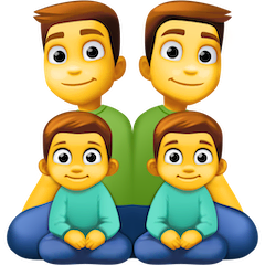👨‍👨‍👦‍👦 Famiglia con due padri e due figli Emoji su Facebook