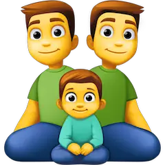 Family: Man, Man, Boy Emoji on Facebook