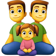 Família composta por dois pais e uma filha Emoji Facebook