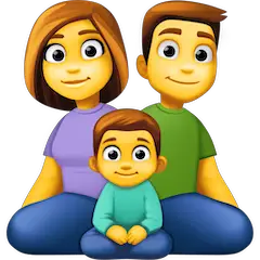 Famille avec une mère, un père et un fils Émoji Facebook