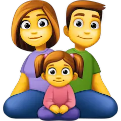 Família composta por mãe, pai e filha Emoji Facebook