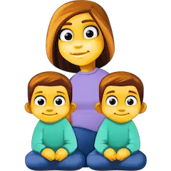 Famiglia con madre e due figli Emoji Facebook