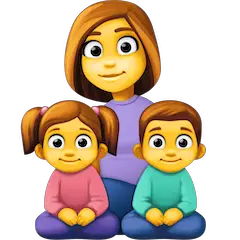 Family: Woman, Girl, Boy Emoji on Facebook
