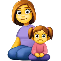 Familia con una madre y una hija Emoji Facebook