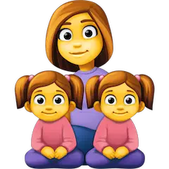 👩‍👧‍👧 Família composta por mãe e duas filhas Emoji nos Facebook
