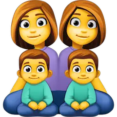 👩‍👩‍👦‍👦 Famiglia con due madri e due figli Emoji su Facebook