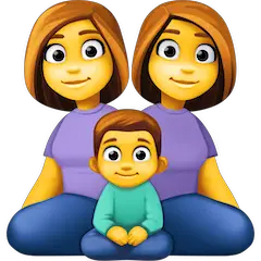 👩‍👩‍👦 Famiglia con due madri e un figlio Emoji su Facebook