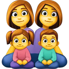 👩‍👩‍👧‍👦 Famiglia con due madri, figlio e figlia Emoji su Facebook