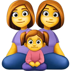 👩‍👩‍👧 Família composta por duas mães e uma filha Emoji nos Facebook