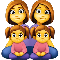 👩‍👩‍👧‍👧 Família composta por duas mães e duas filhas Emoji nos Facebook