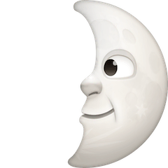 Zunehmender Mond mit Gesicht Emoji Facebook