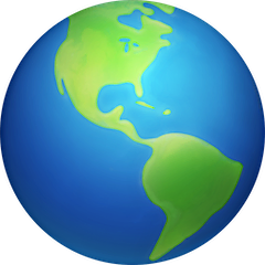 Globus mit Amerika Emoji Facebook