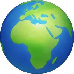 Globe centré sur l’Europe et l’Afrique Émoji Facebook