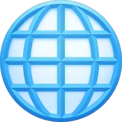 Globe terrestre avec méridiens Émoji Facebook