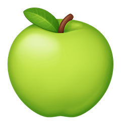 Зеленое яблоко Эмодзи на Facebook