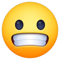 😬 Cara de desagrado mostrando os dentes Emoji nos Facebook