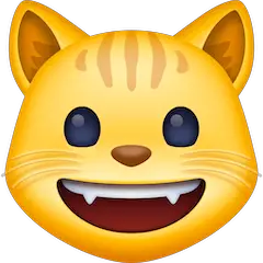 Grinning Cat Emoji on Facebook