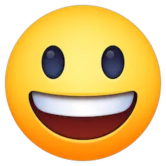 Cara con amplia sonrisa y la boca abierta Emoji Facebook