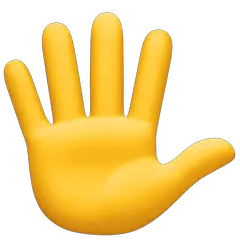 Mano alzata con le dita aperte Emoji Facebook