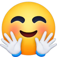 🤗 Fröhliches Gesicht mit umarmenden Händen Emoji auf Facebook