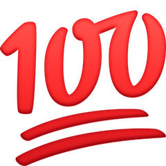 Simbolo di cento punti Emoji Facebook