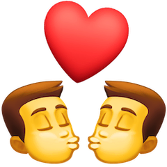 👨‍❤️‍💋‍👨 Dos hombres dándose un beso Emoji en Facebook