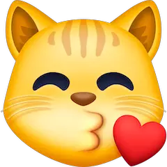 😽 Cara de gato a dar um beijinho Emoji nos Facebook