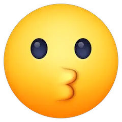 Faccina che manda un bacio con gli occhi aperti Emoji Facebook