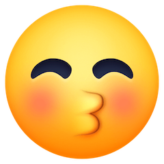 😚 Cara a dar um beijinho com os olhos fechados Emoji nos Facebook