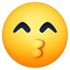 Cara dando un beso con los ojos entornados Emoji Facebook