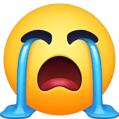 😭 Cara llorando a mares Emoji en Facebook