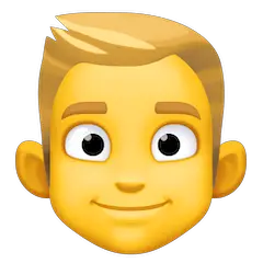 Man: Blond Hair Emoji on Facebook