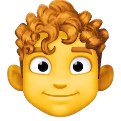Homem com cabelo encaracolado Emoji Facebook