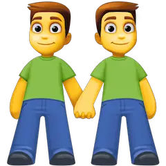 Два мужчины, держащиеся за руки Эмодзи на Facebook