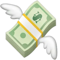 Fajo de dinero con alas Emoji Facebook