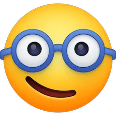 🤓 Visage souriant avec des lunettes Émoji sur Facebook