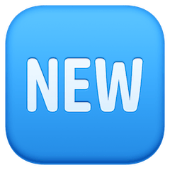 Simbolo con la parola “Nuovo” in lingua inglese Emoji Facebook