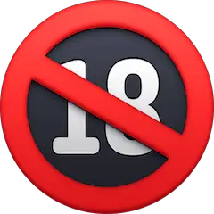 Simbolo di divieto ai minorenni Emoji Facebook