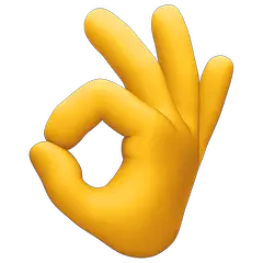Sinal de OK com a mão Emoji Facebook