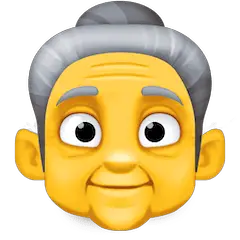 👵 Old Woman Emoji on Facebook