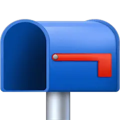 Geöffneter Briefkasten mit Fahne unten Emoji Facebook