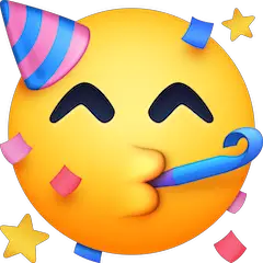 🥳 Cara de festa Emoji nos Facebook